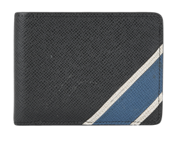 Louis Vuitton Bifold Wallet, Leather, Blk/Blue, SP2147, 2*